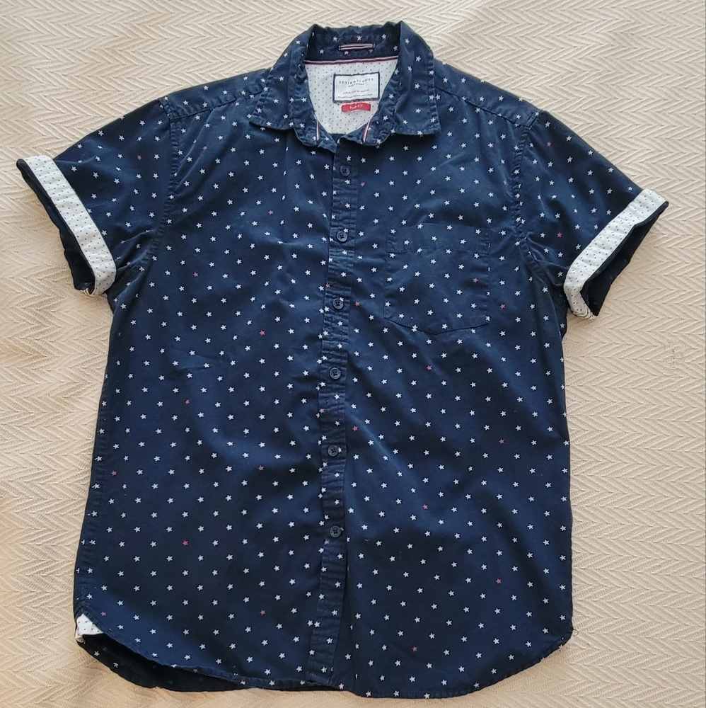 Denim & Flower Short Sleeve Button Down